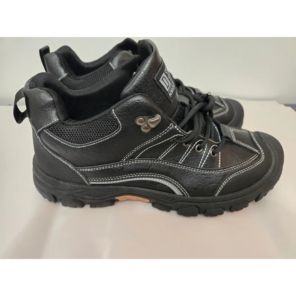 NEW no Box, Men's Black Ankle‎ Boots Lace Up Lug Sole Casual Shoes